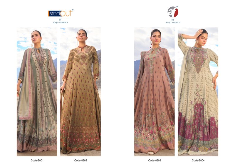 Deedar Vol 3 By Af Natural Crepe Gown With Dupatta
